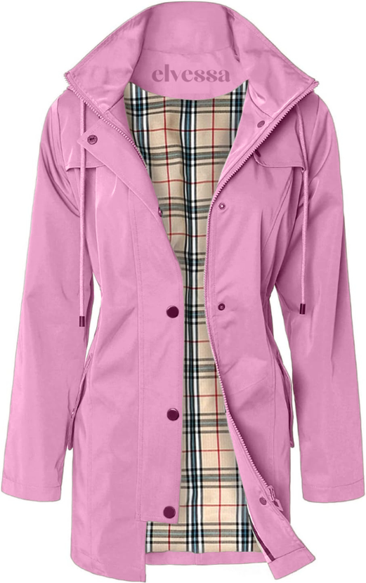 Elvessa Plaid Rain Jacket