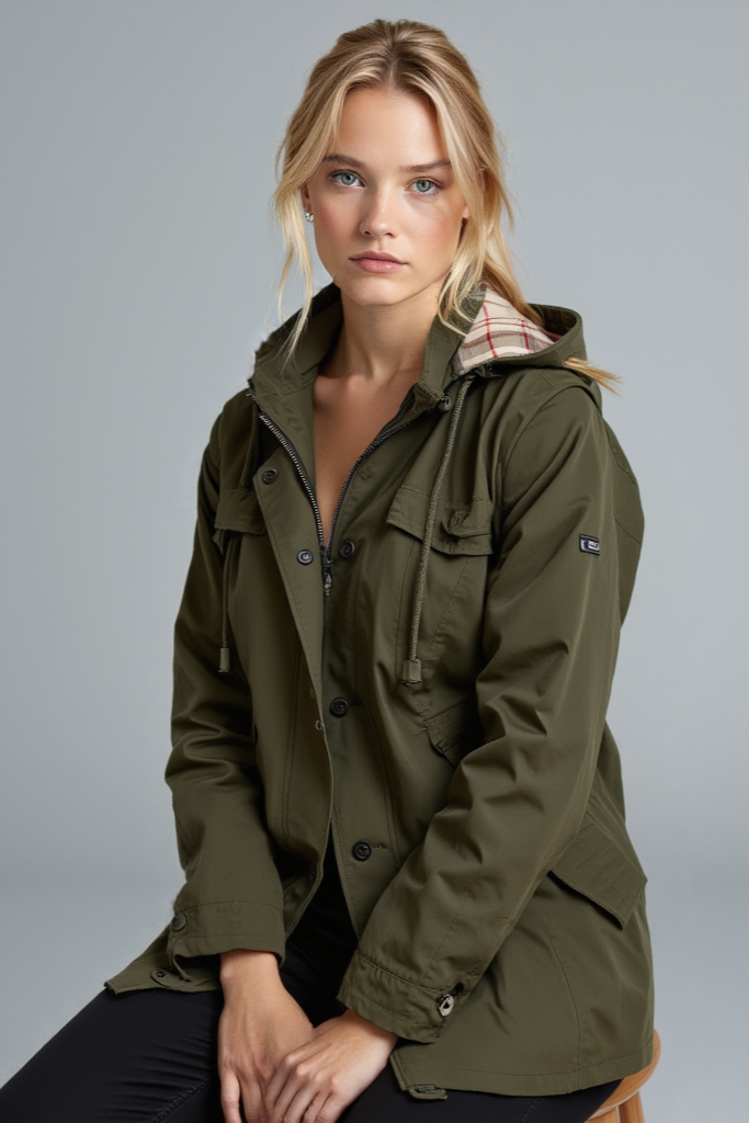 Elvessa Plaid Rain Jacket